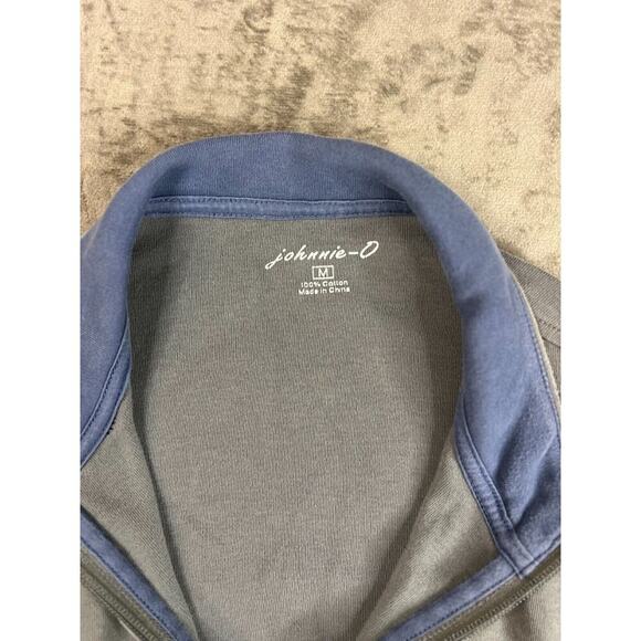 Johnnie O Mens Sz M Grey 1/4‎ Zip Pullover Long Sleeve Sweatshirt - Picture 3 of 4